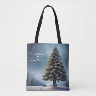 Bolso De Tela Feliz Navidad Pine Tree Snowflake Vacaciones de in