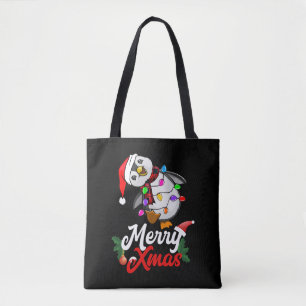 Bolso De Tela Feliz Navidad Pingüino