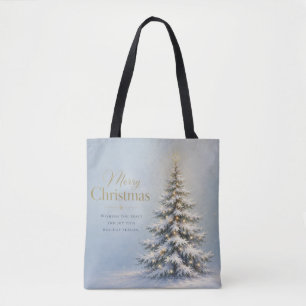 Bolso De Tela Feliz Navidad Pino Nevado