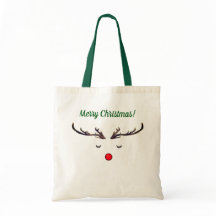 Feliz Navidad Rudolph Tote Bag
