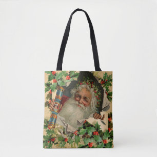Bolso De Tela Feliz Navidad Santa Claus Clásico antiguo
