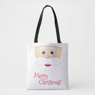 Bolso De Tela Feliz Navidad Santa con copas de nieve