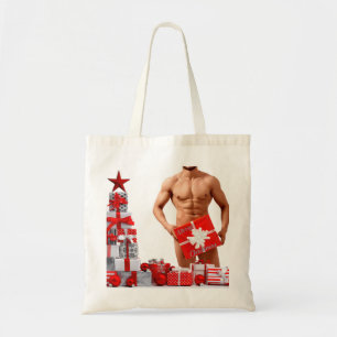 Bolso De Tela Feliz Navidad SlipperyJoe regalo rojo blanco plate