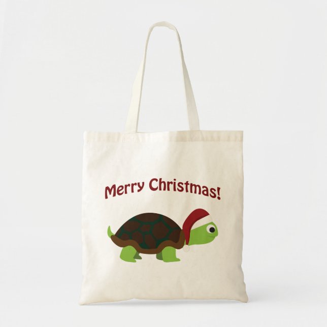 Bolso De Tela Feliz Navidad! Tortuga (Frente)