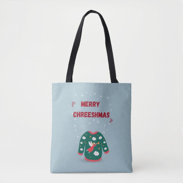 Bolso De Tela Feliz Navidad Ugly Sweater Angel (Anverso)