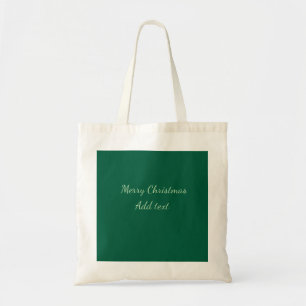 Bolso De Tela Feliz Navidad verde planicie vacaciones en solitar