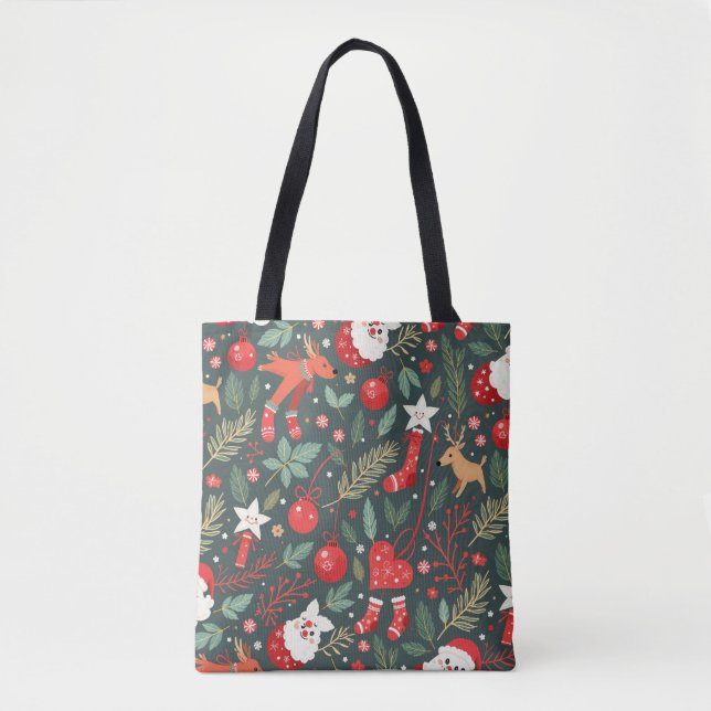 Bolso De Tela Feliz Navidad Whimsy (Anverso)