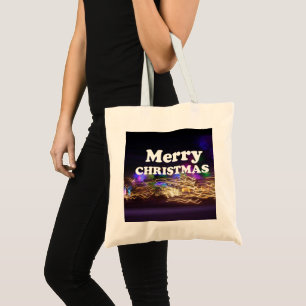 Bolso De Tela Feliz Navidad y feliz saludo de Año Nuevo
