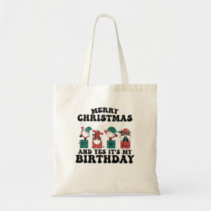 Bolso De Tela Feliz Navidad Y Sí Es Mi Cumpleaños