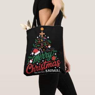 Bolso De Tela Feliz Navidad Ya Suciedad Animal Divertido Xmas Fa