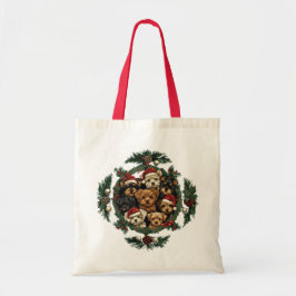 Bolso De Tela Feliz Navidad Yorkshire Terrier Dogs