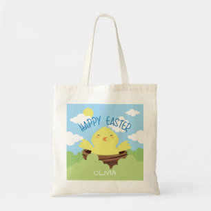 Bolso De Tela Feliz nombre personalizado de chica de Pascua Va