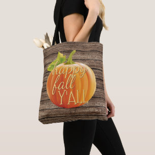 Bolso De Tela Feliz Otoño para Todos Patrón de Calabaza Naranja