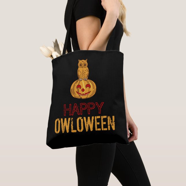 Bolso De Tela Feliz Owloween, Halloween (Detalle)