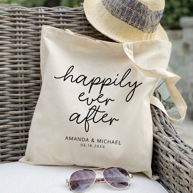 Bolso De Tela Feliz para siempre después de un boda personalizad (Subido por el creador)