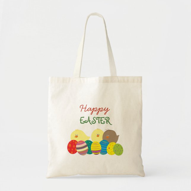 Bolso De Tela Feliz Pascua (Frente)