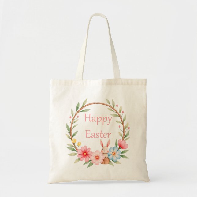Bolso De Tela Feliz Pascua (Frente)