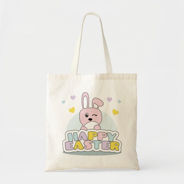 Bolso De Tela Feliz Pascua (Frente)