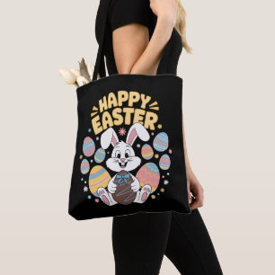 Bolso De Tela Feliz Pascua 2025 Huevos Conejo Conejo Cute