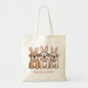 Bolso De Tela Feliz Pascua Bulldogs Ingleses