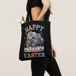 Bolso De Tela Feliz Pascua Camión Monstruo Divertido Aplasta Hue