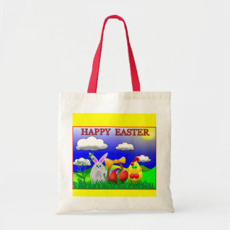 Bolso De Tela Feliz Pascua Colorida