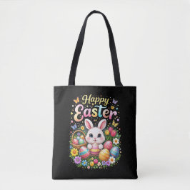 Bolso De Tela Feliz Pascua Conejito