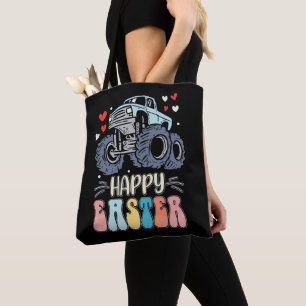 Bolso De Tela Feliz Pascua Monstruo Camión Conejito Conejo Huevo