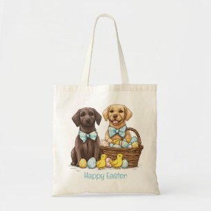 Bolso De Tela Feliz Pascua Perros Labrador Retriever