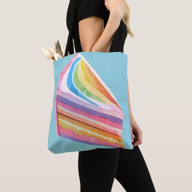 Bolso De Tela Feliz pastel de arco iris (Detalle)