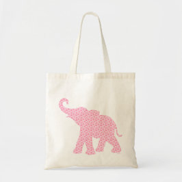 Bolso De Tela Felíz patrón de elefante rosa