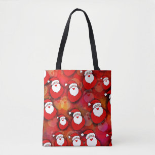 Bolso De Tela Feliz patrón de Papá Noel sin foco