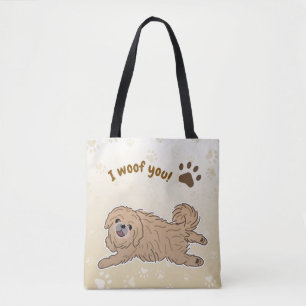 Bolso De Tela Feliz Perro Pekín, amante de ti