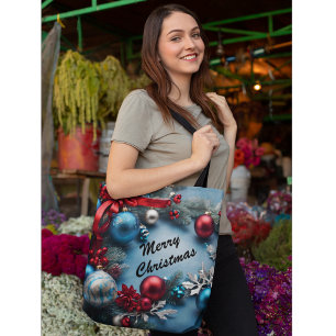 Bolso De Tela Feliz Personalizado navideño Personaliza el texto