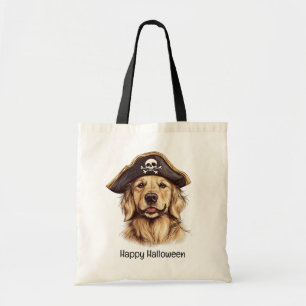 Bolso De Tela Felíz pirata de Halloween Golden Retriever Dog Sku