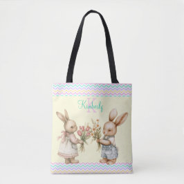 Bolso De Tela ¡Feliz primavera! Conejo de conejo de Chicas y niñ