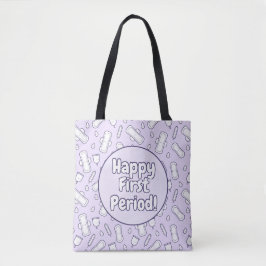 Bolso De Tela Feliz primer periodo Fiesta Purple Cute Tampon Pad