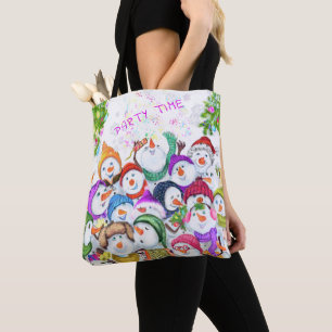 Bolso De Tela Feliz regalo de bolsita a los Navidades de Snowman