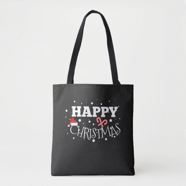 Bolso De Tela Feliz regalo de Navidades en Navidad (Anverso)