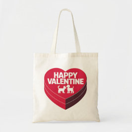 Bolso De Tela Feliz San Valentín, caja de cigarrillos y silueta 