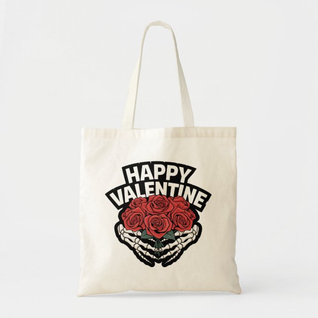 Bolso De Tela Feliz San Valentín, incluso los huesos necesitan a (Frente)