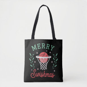 Bolso De Tela Feliz Swishmas Baloncesto Navidad Deportes Navidad