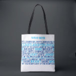 Bolso De Tela FELIZ Tote B de Deseos de Vacaciones Personalizado<br><div class="desc">¡Nuestro FELIZ Tote de Deseos de Vacaciones de HANUKKAH lo dice todo (realmente)! Esta bolsa práctica es una manera fantástica de compartir sus buenos deseos para un Chanukah feliz. Un gran regalo que seguramente hará sonreír a la gente. Incluye la RISA DE LA LUZ DE AMOR. Tengo un pequeño dreidel,...</div>