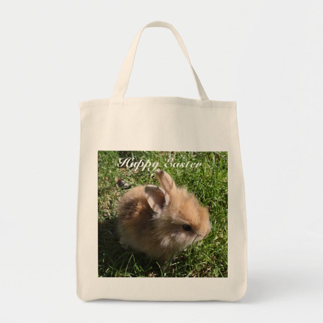 Bolso De Tela Feliz Tote Conejo de Pascua (Frente)
