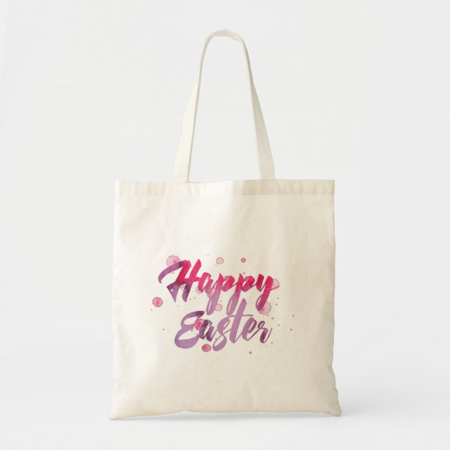 Bolso De Tela Feliz Tote de Pascua - Crea tu propio (Frente)