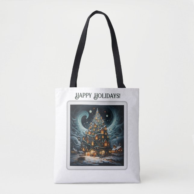 Bolso De Tela Feliz Tote de vacaciones- Marrón (Anverso)