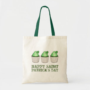 Bolso De Tela Feliz Tote del pastel verde del Día de San Patrici