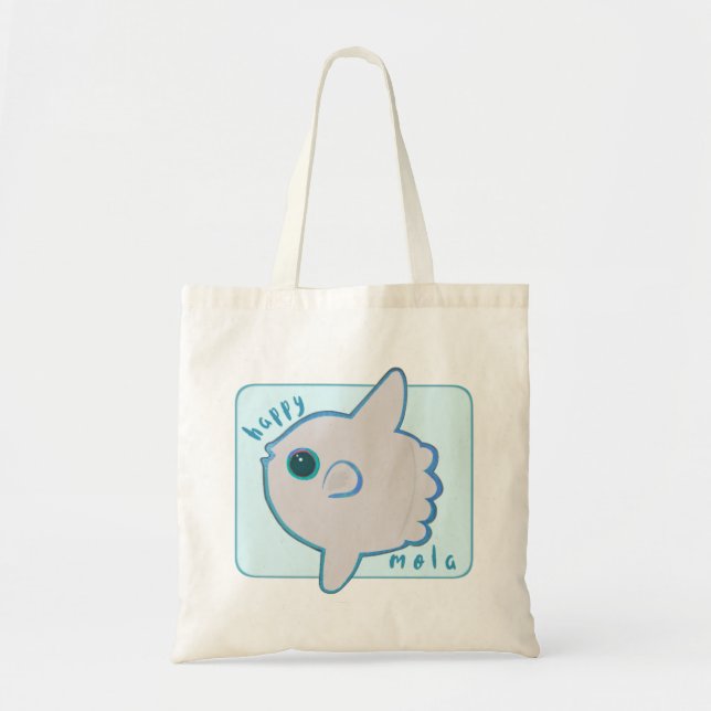Bolso De Tela Feliz Tote Mola Ocean Sunfish Cute (Frente)