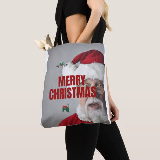 Bolso De Tela Feliz Tote navideño