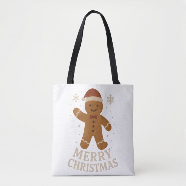 Bolso De Tela Feliz Tote navideño (Anverso)